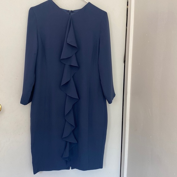 Tom and Linda Platt double face georgette dress with sleeves - US6 - Picture 1 of 13